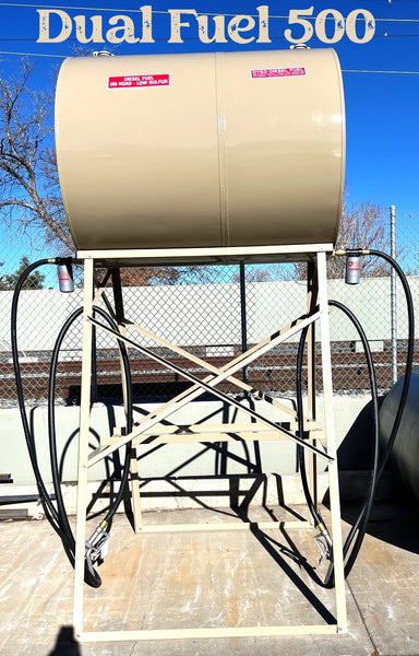 Dual Fuel 500gal Split Tank 300gal/200gal Farm Tank w-Stand and all parts