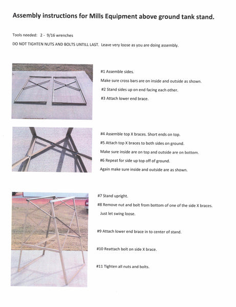 Stand Only for 500/300/150 Gallon Overhead Farm Tank