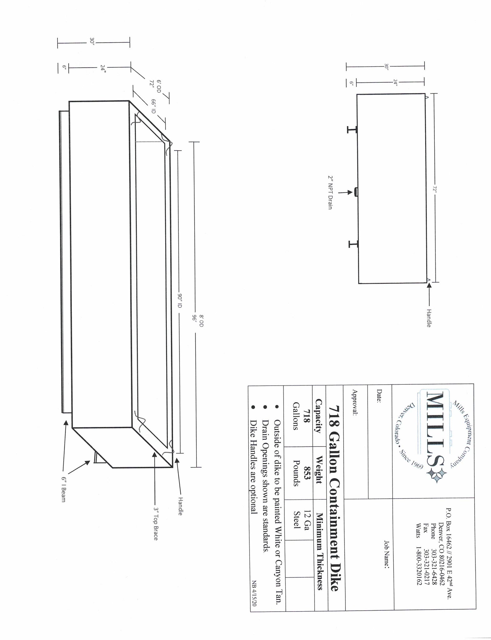 Dike 718 Gal Containmanet Fits 500-550 gallon
