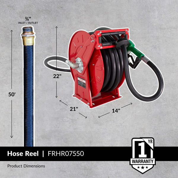 FR Hose Reel 1" X 50' w Nozzle/Hose